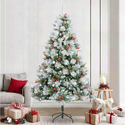 vidaXL Artificial Christmas Tree Green and white 240 cm