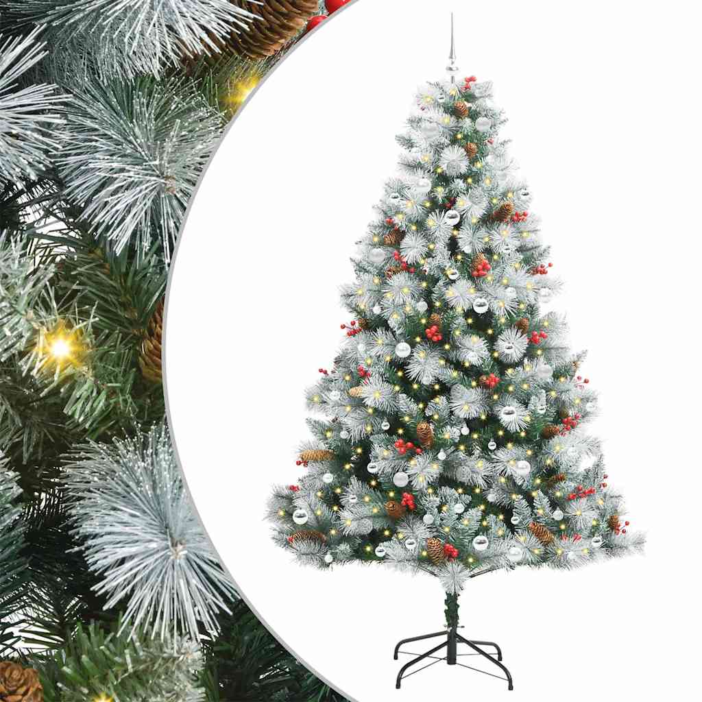 vidaXL Artificial Christmas Tree Green and white 240 cm