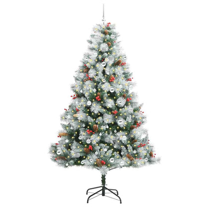 vidaXL Artificial Christmas Tree Green and white 240 cm