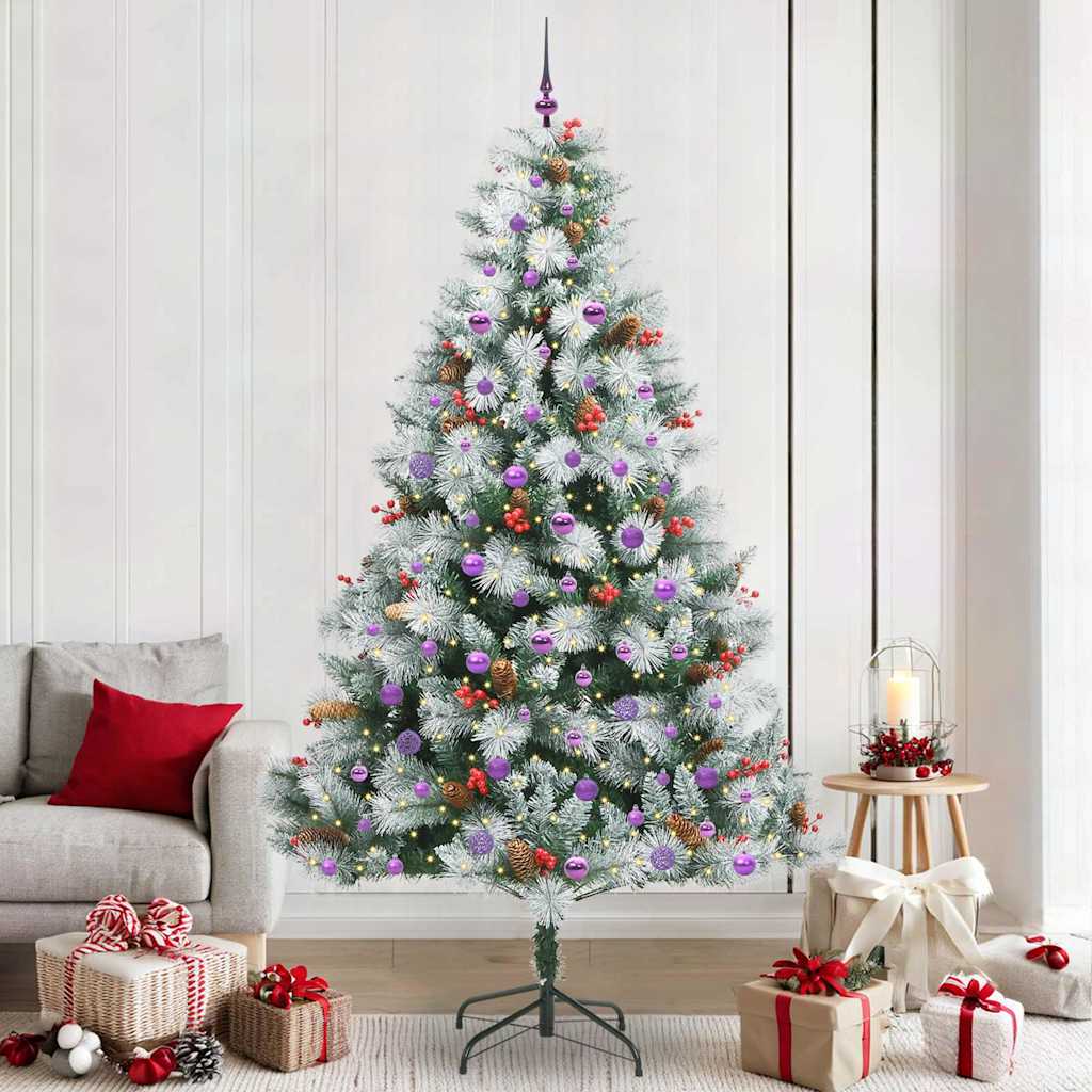 vidaXL Artificial Christmas Tree Green and white 240 cm
