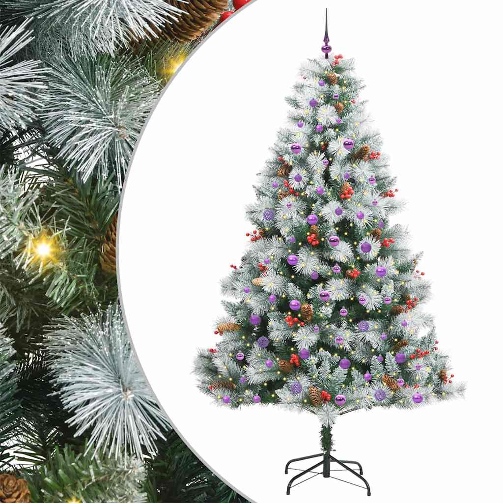 vidaXL Artificial Christmas Tree Green and white 240 cm