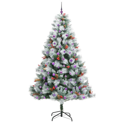 vidaXL Artificial Christmas Tree Green and white 240 cm