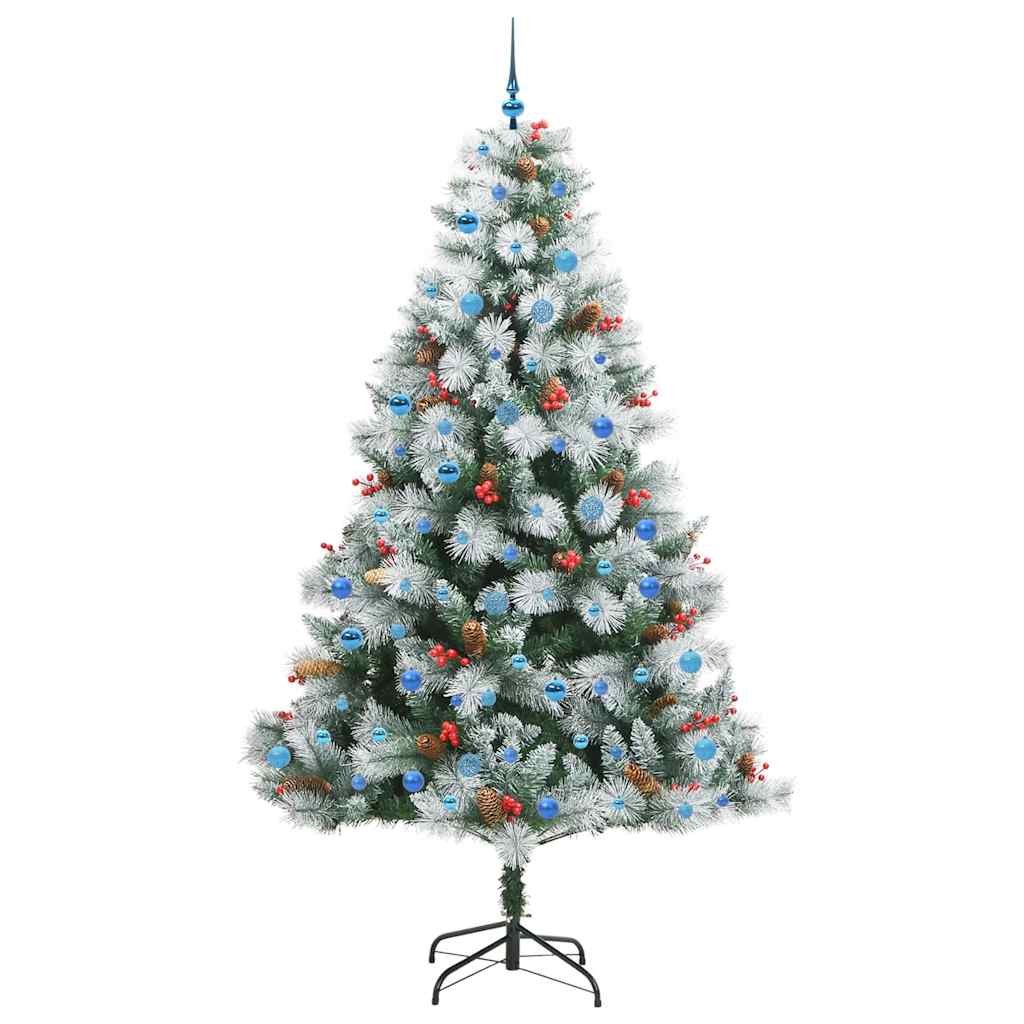 vidaXL Artificial Christmas Tree Green and white 240 cm