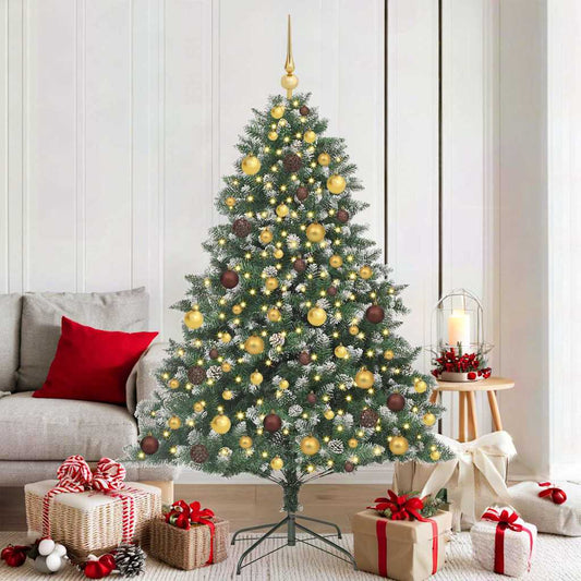 vidaXL Artificial Christmas Tree with 300 LEDs with Stand Green 180 cm
