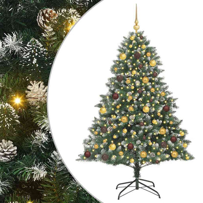 vidaXL Artificial Christmas Tree with 300 LEDs with Stand Green 180 cm