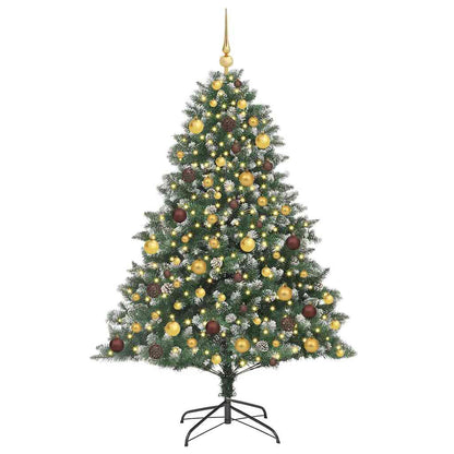 vidaXL Artificial Christmas Tree with 300 LEDs with Stand Green 180 cm
