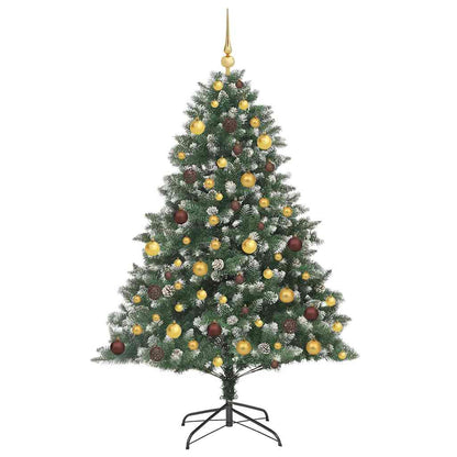 vidaXL Artificial Christmas Tree with 300 LEDs with Stand Green 180 cm
