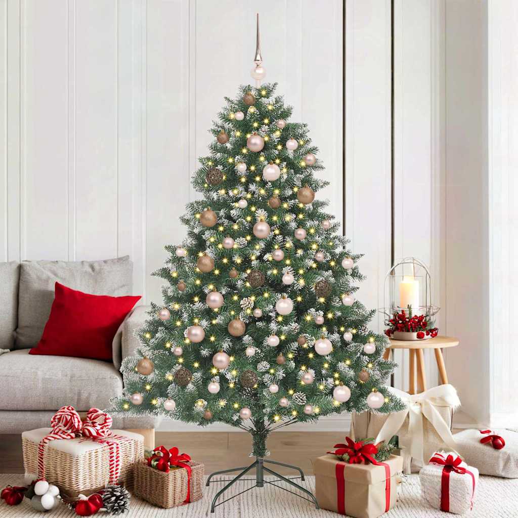 vidaXL Artificial Christmas Tree with 300 LEDs with Stand Green 180 cm