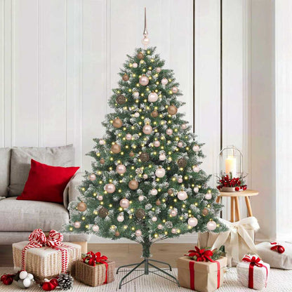 vidaXL Artificial Christmas Tree with 300 LEDs with Stand Green 180 cm