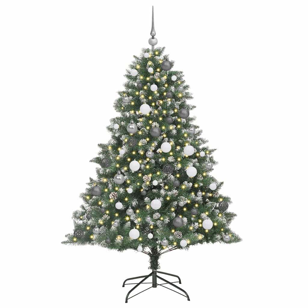 vidaXL Artificial Christmas Tree with 300 LEDs with Stand Green 180 cm