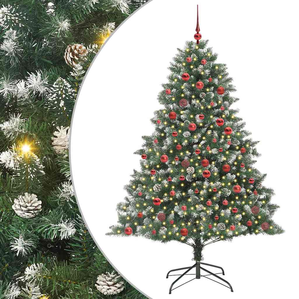vidaXL Artificial Christmas Tree with 300 LEDs with Stand Green 180 cm