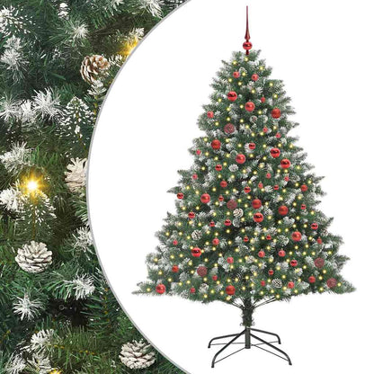 vidaXL Artificial Christmas Tree with 300 LEDs with Stand Green 180 cm