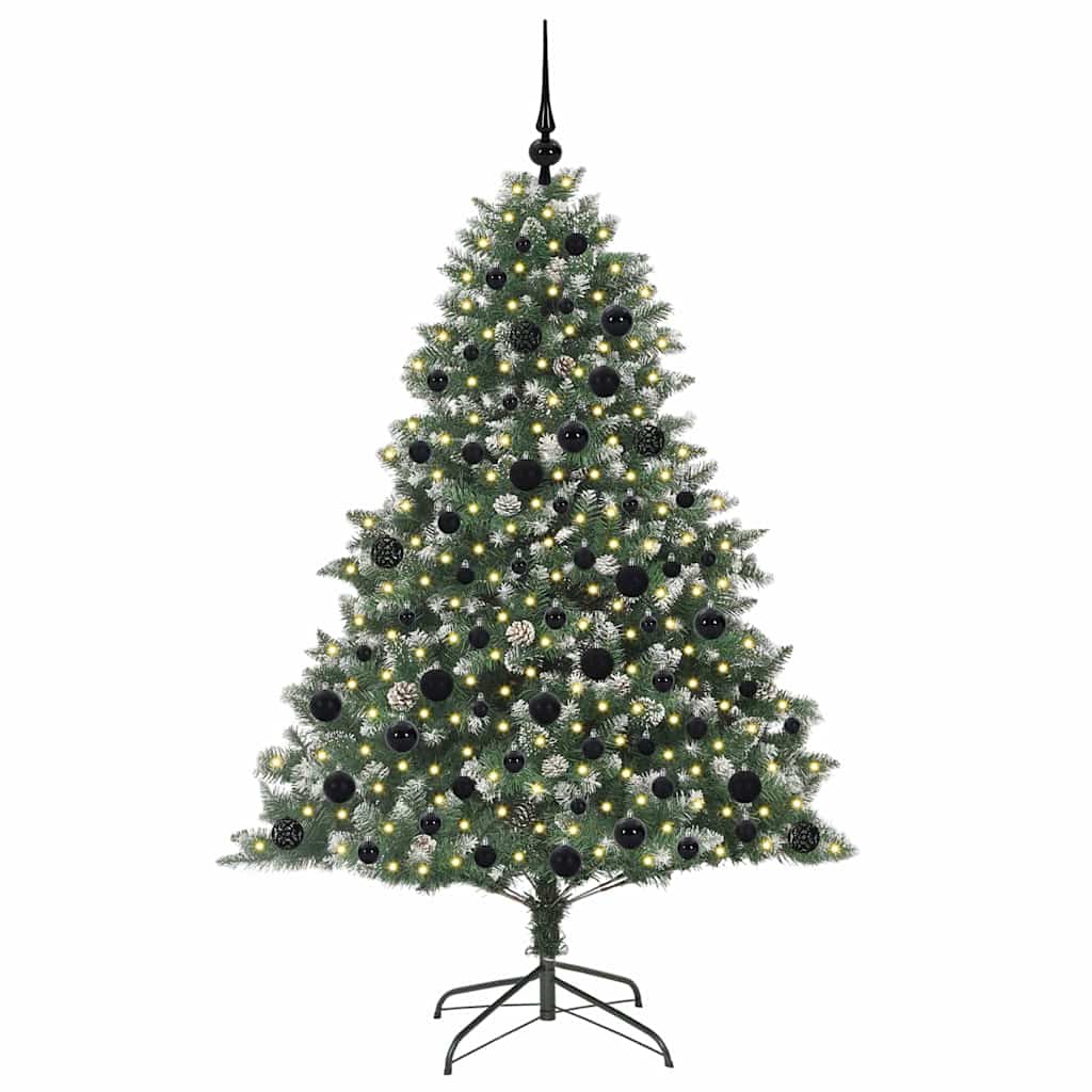 vidaXL Artificial Christmas Tree with 300 LEDs with Stand Green 180 cm