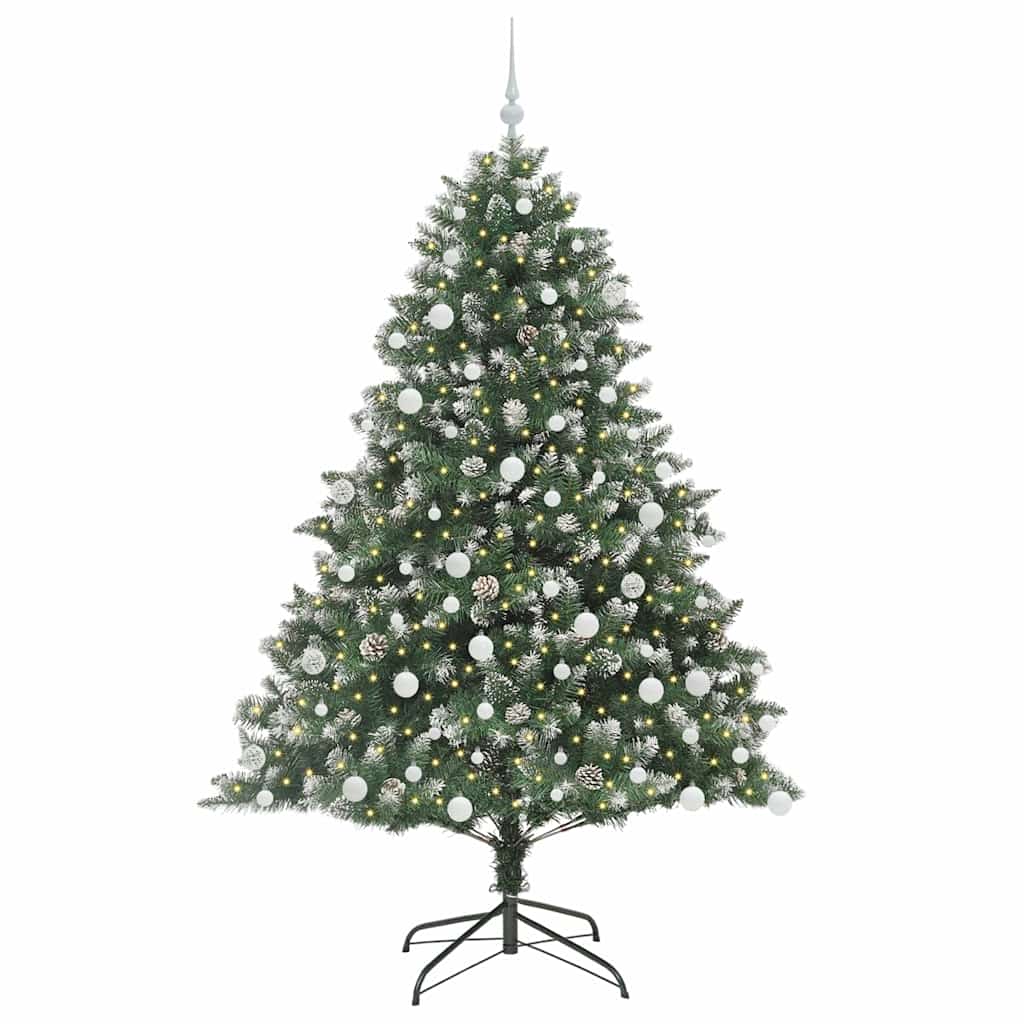 vidaXL Artificial Christmas Tree with 300 LEDs with Stand Green 180 cm