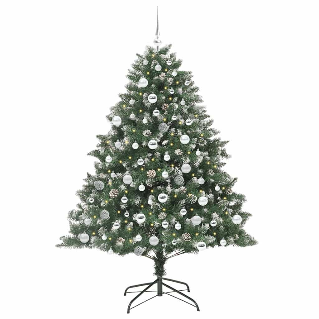 vidaXL Artificial Christmas Tree with 300 LEDs with Stand Green 180 cm