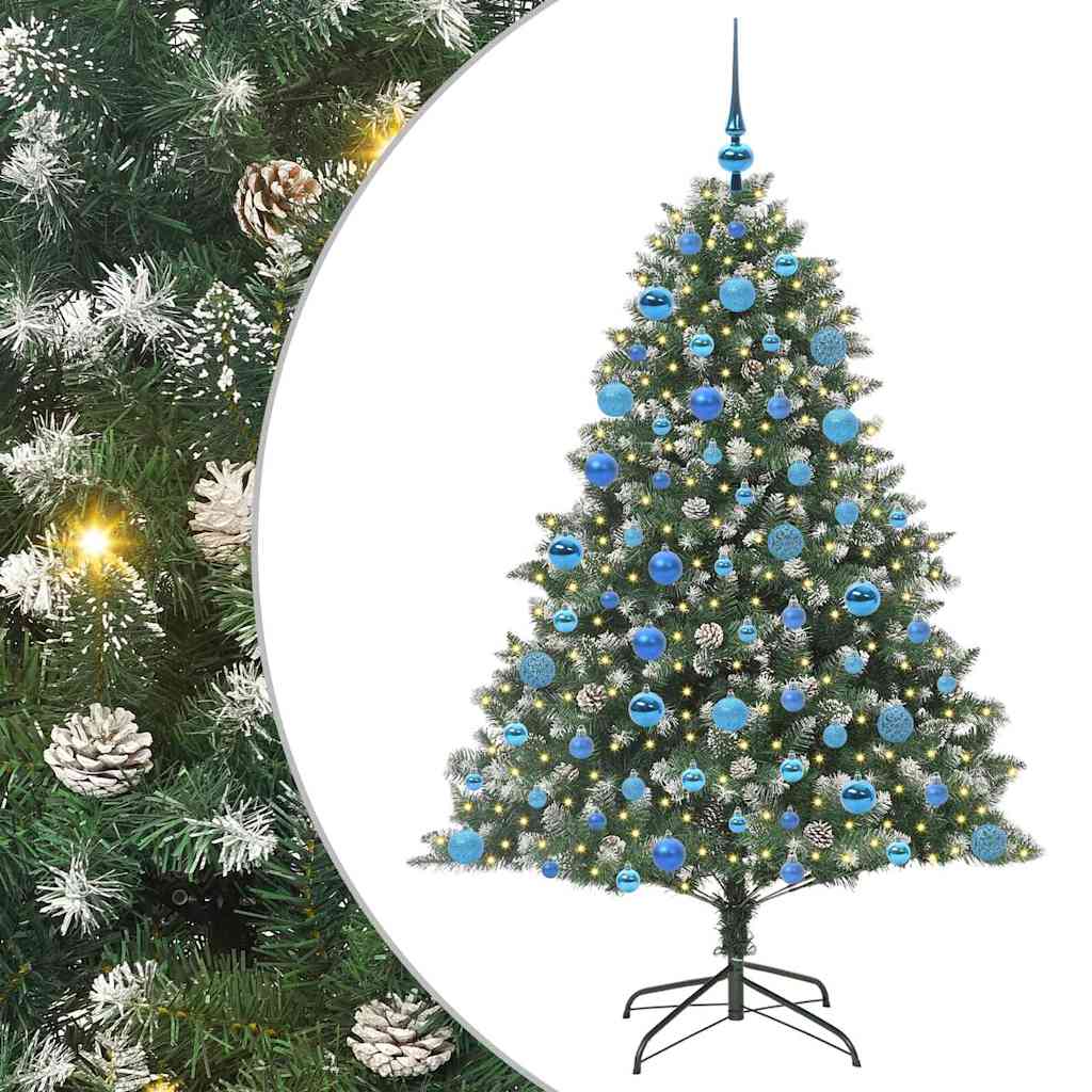 vidaXL Artificial Christmas Tree with 300 LEDs with Stand Green 180 cm