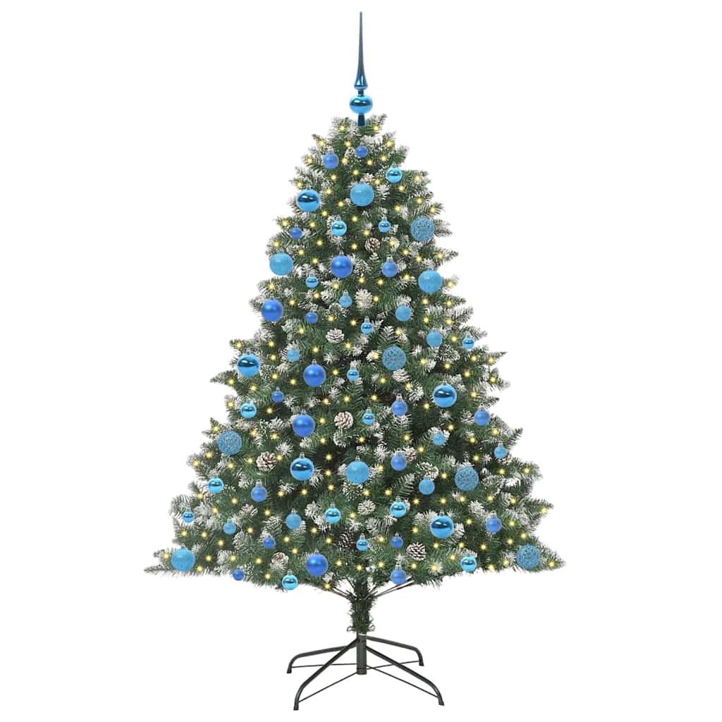 vidaXL Artificial Christmas Tree with 300 LEDs with Stand Green 180 cm
