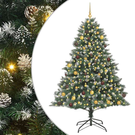 vidaXL Artificial Christmas Tree with 300 LEDs with Stand Green 210 cm