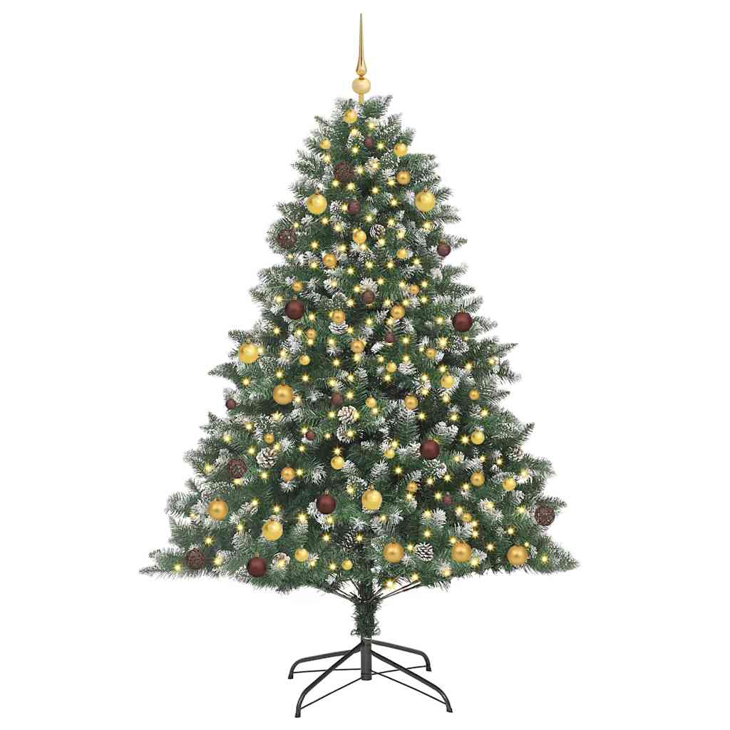 vidaXL Artificial Christmas Tree with 300 LEDs with Stand Green 210 cm