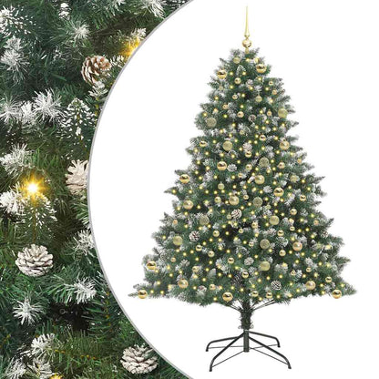 vidaXL Artificial Christmas Tree with 300 LEDs with Stand Green 210 cm