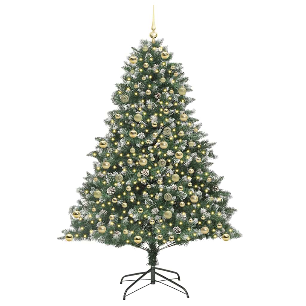 vidaXL Artificial Christmas Tree with 300 LEDs with Stand Green 210 cm