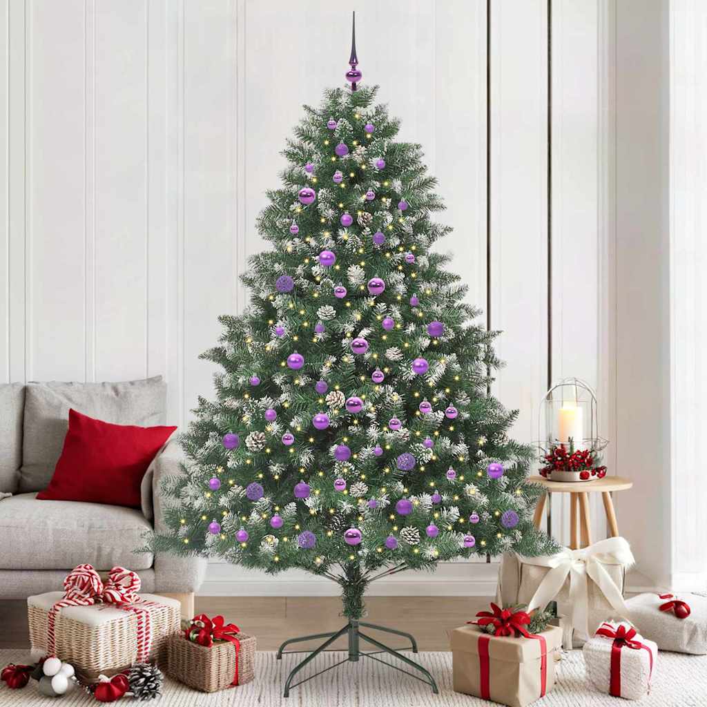 vidaXL Artificial Christmas Tree with 300 LEDs with Stand Green 210 cm