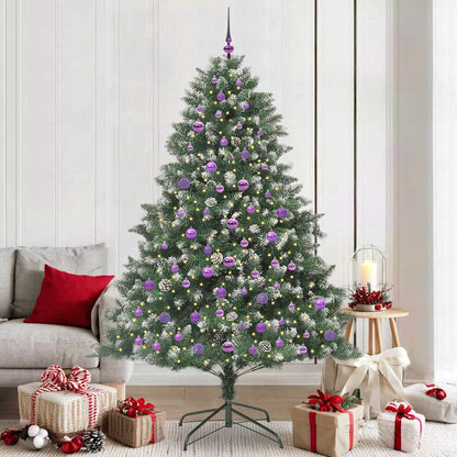 vidaXL Artificial Christmas Tree with 300 LEDs with Stand Green 210 cm