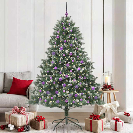 vidaXL Artificial Christmas Tree with 300 LEDs with Stand Green 210 cm