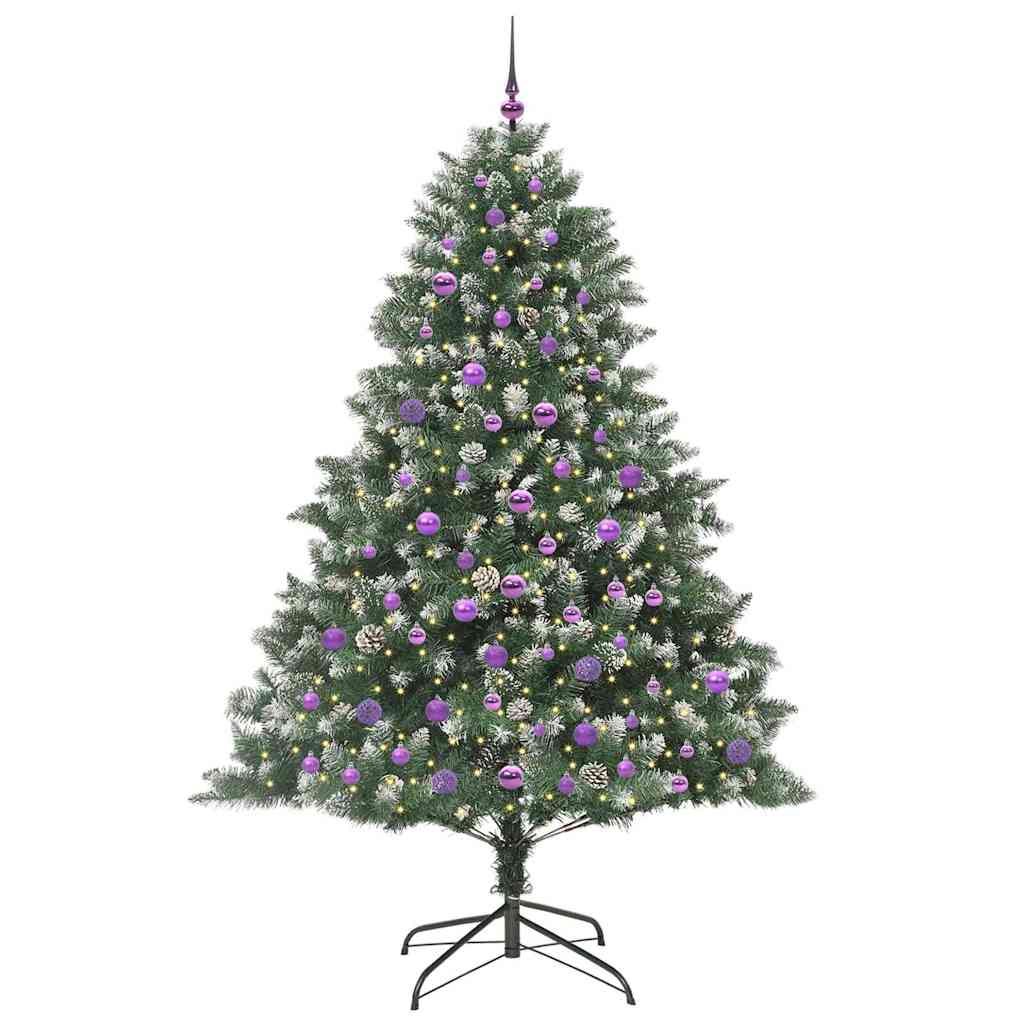 vidaXL Artificial Christmas Tree with 300 LEDs with Stand Green 210 cm