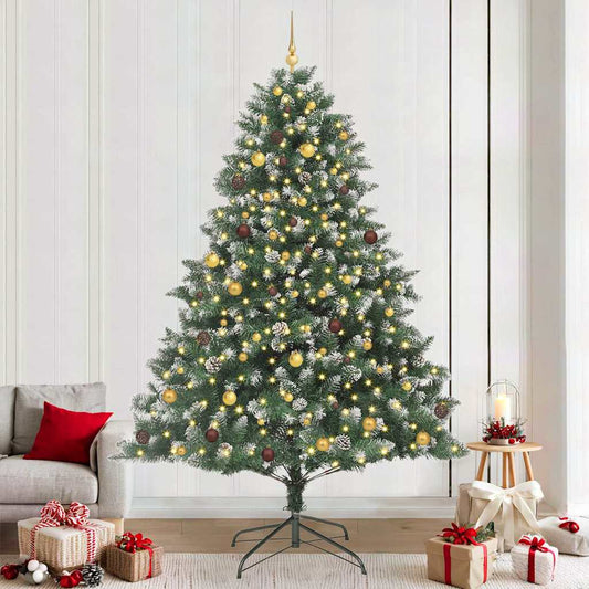 vidaXL Artificial Christmas Tree with 300 LEDs with Stand Green 240 cm