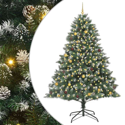 vidaXL Artificial Christmas Tree with 300 LEDs with Stand Green 240 cm