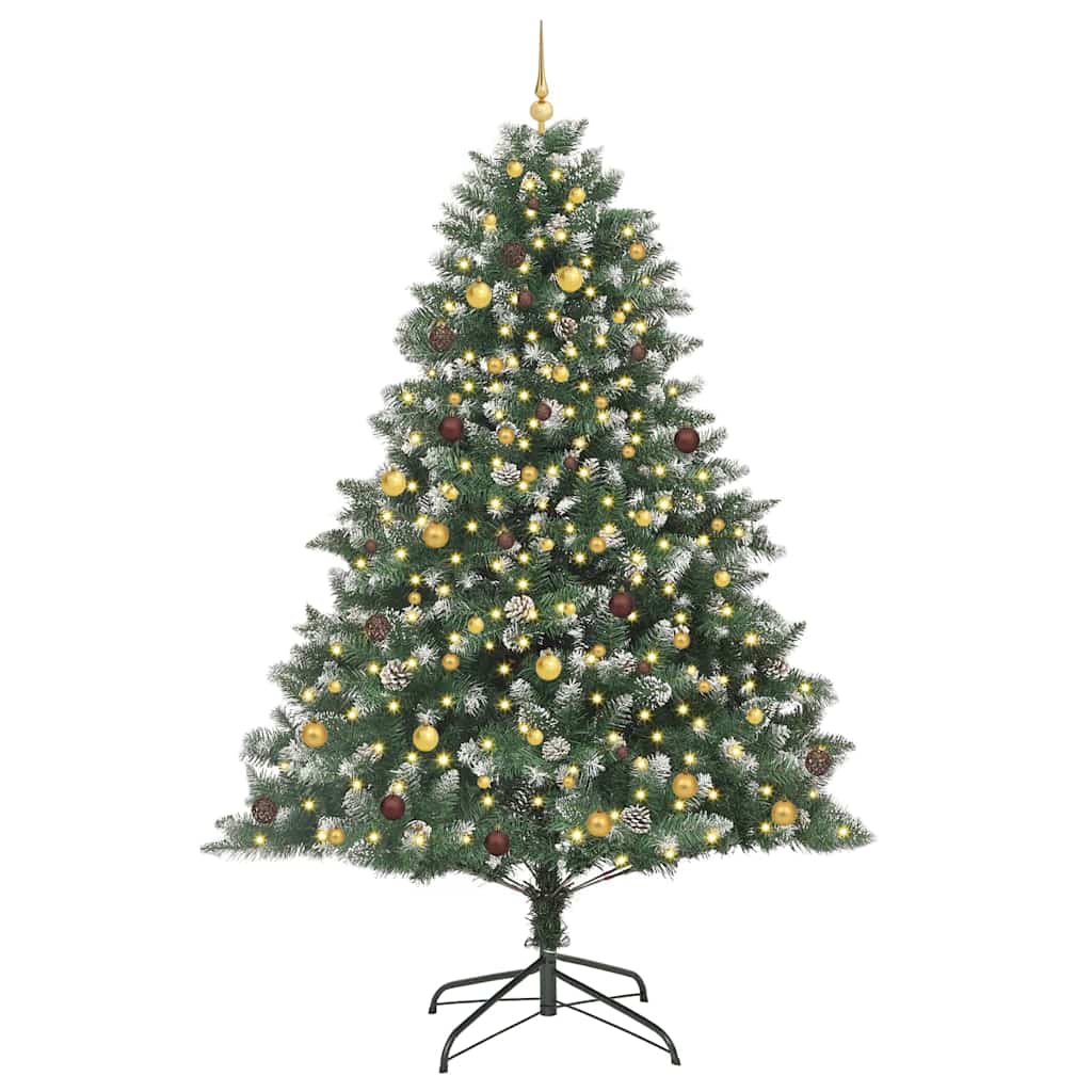 vidaXL Artificial Christmas Tree with 300 LEDs with Stand Green 240 cm