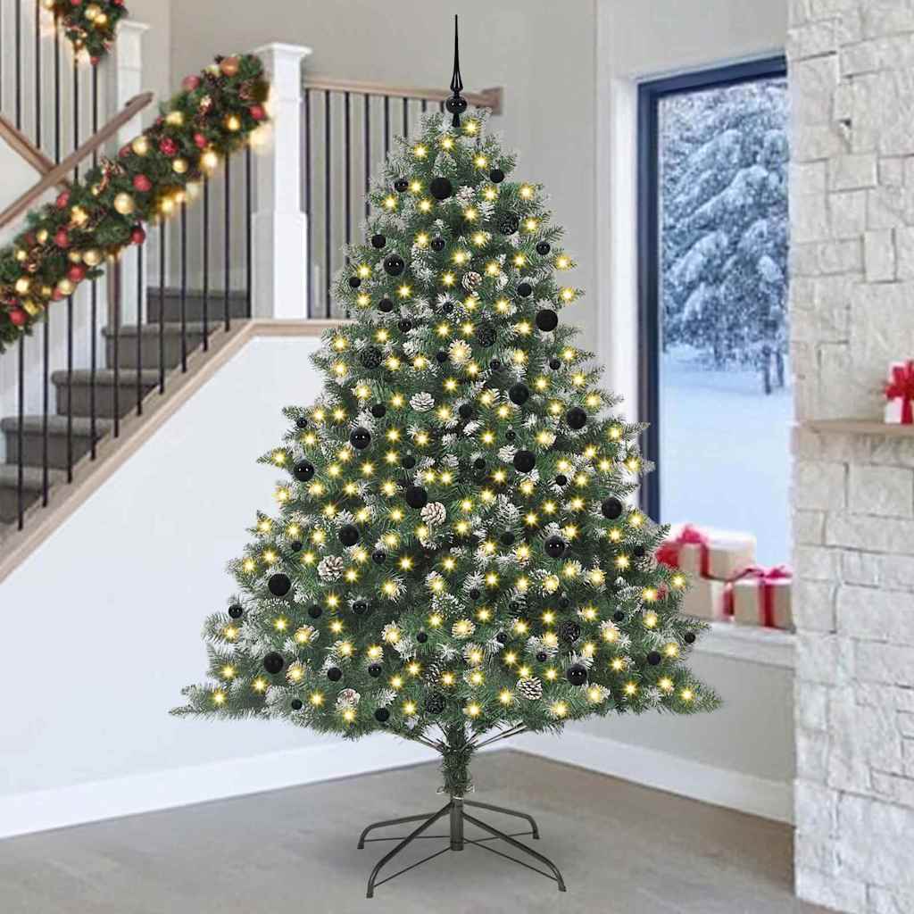 vidaXL Artificial Christmas Tree with 300 LEDs with Stand Green 240 cm