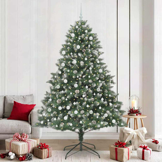 vidaXL Artificial Christmas Tree with 300 LEDs with Stand Green 240 cm