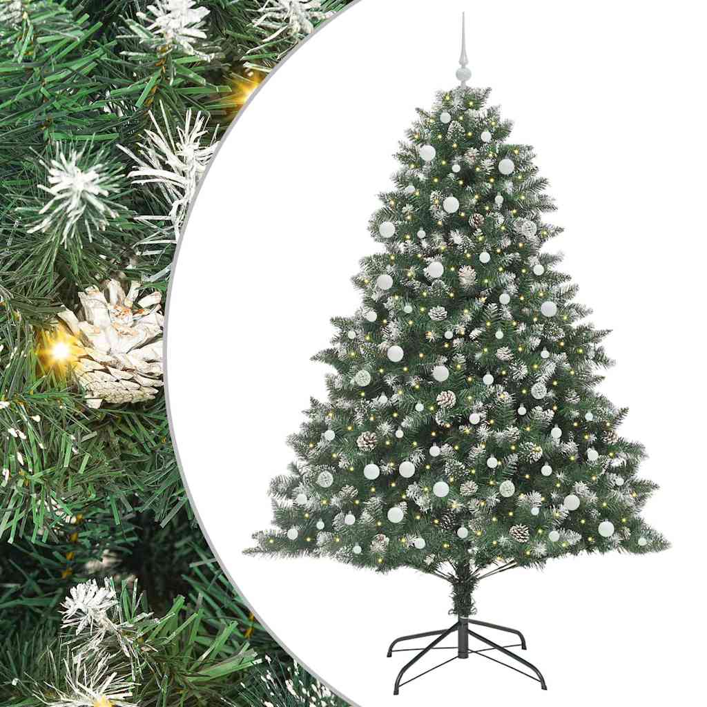 vidaXL Artificial Christmas Tree with 300 LEDs with Stand Green 240 cm