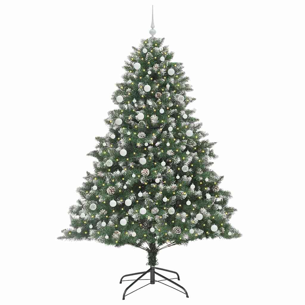 vidaXL Artificial Christmas Tree with 300 LEDs with Stand Green 240 cm