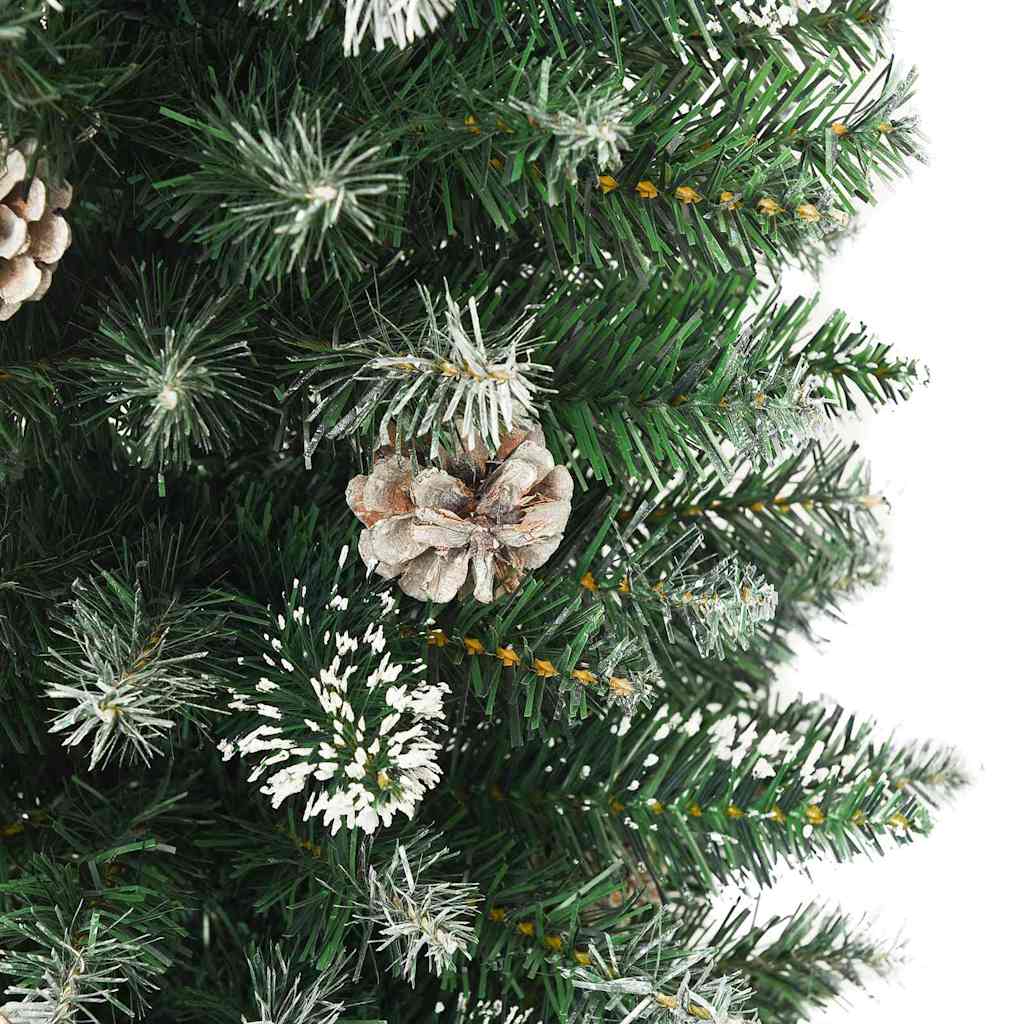 vidaXL Artificial Slim Christmas Tree Green and White 150 cm