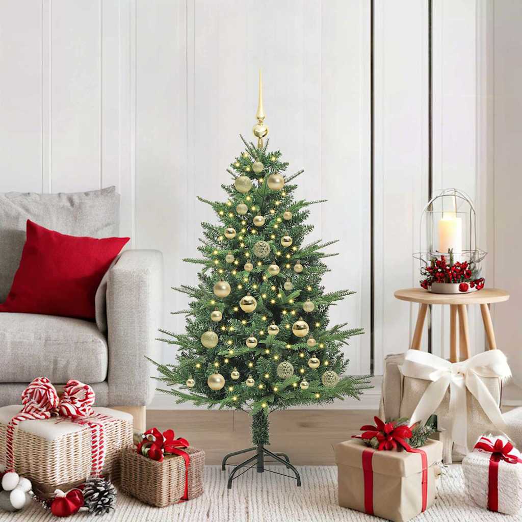 vidaXL Artificial Pre-lit Christmas Tree with Ball Set Green 120 cm