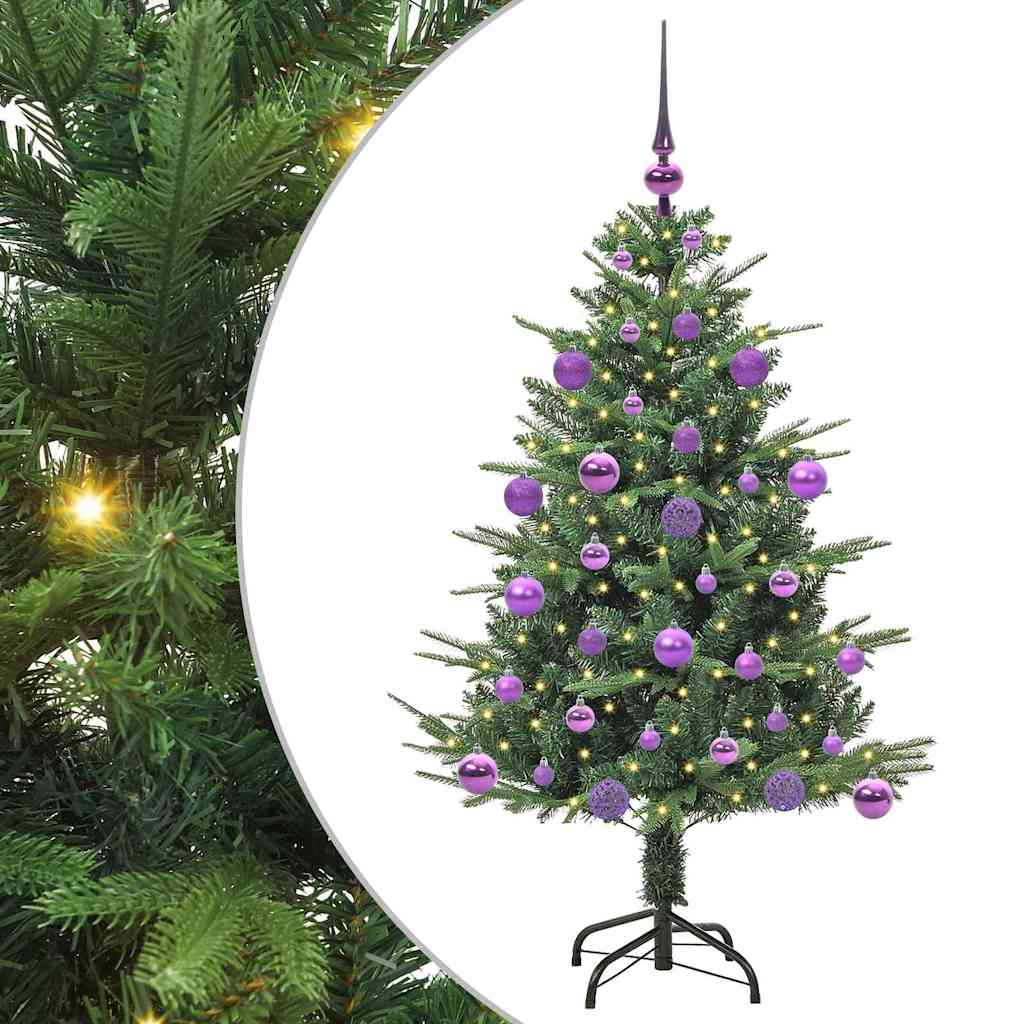 vidaXL Artificial Pre-lit Christmas Tree with Ball Set Green 120 cm