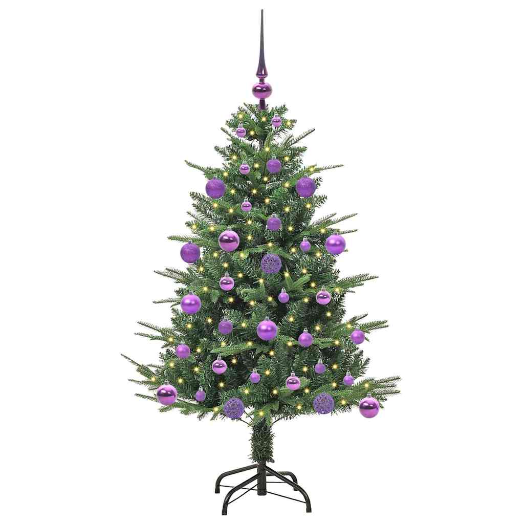 vidaXL Artificial Pre-lit Christmas Tree with Ball Set Green 120 cm