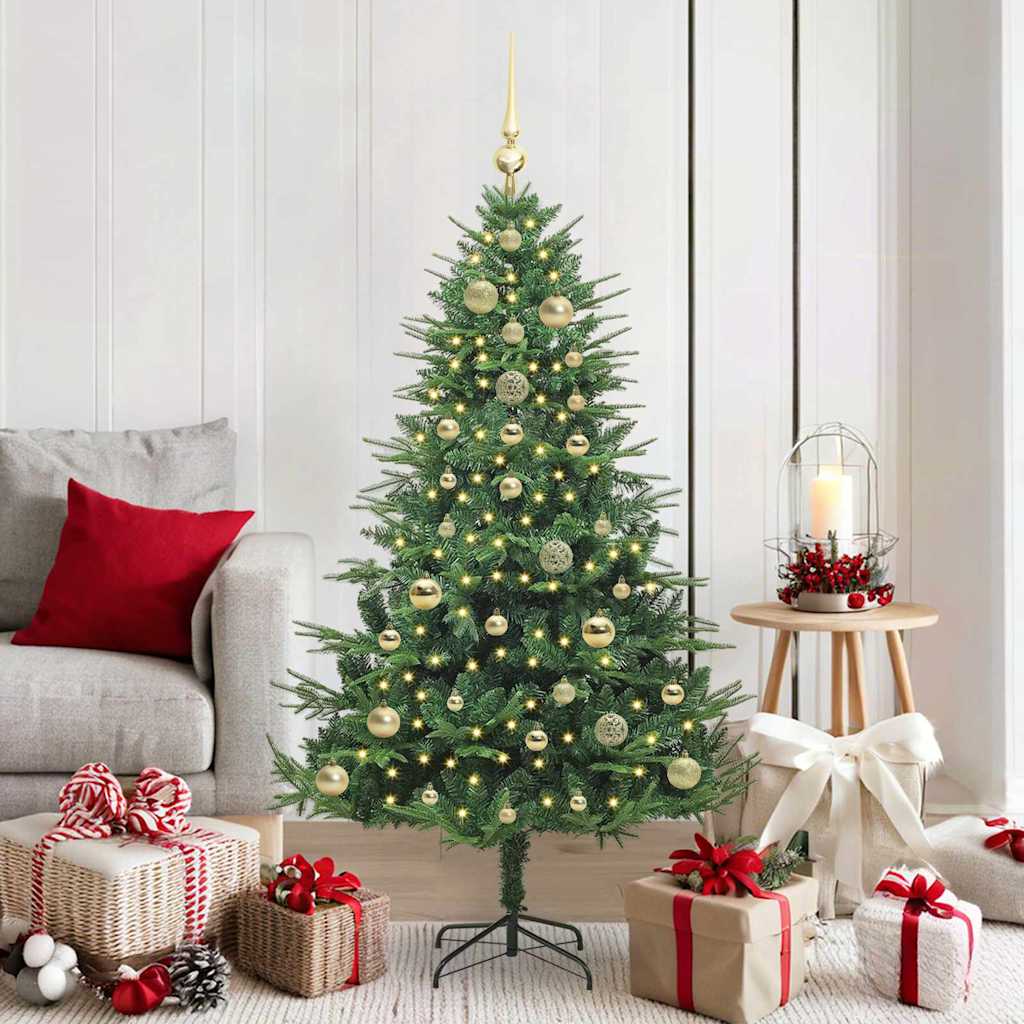 vidaXL Artificial Pre-lit Christmas Tree with Ball Set Green 150 cm
