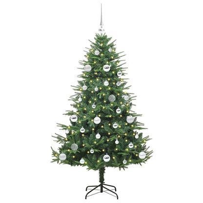 vidaXL Artificial Pre-lit Christmas Tree with Ball Set Green 150 cm