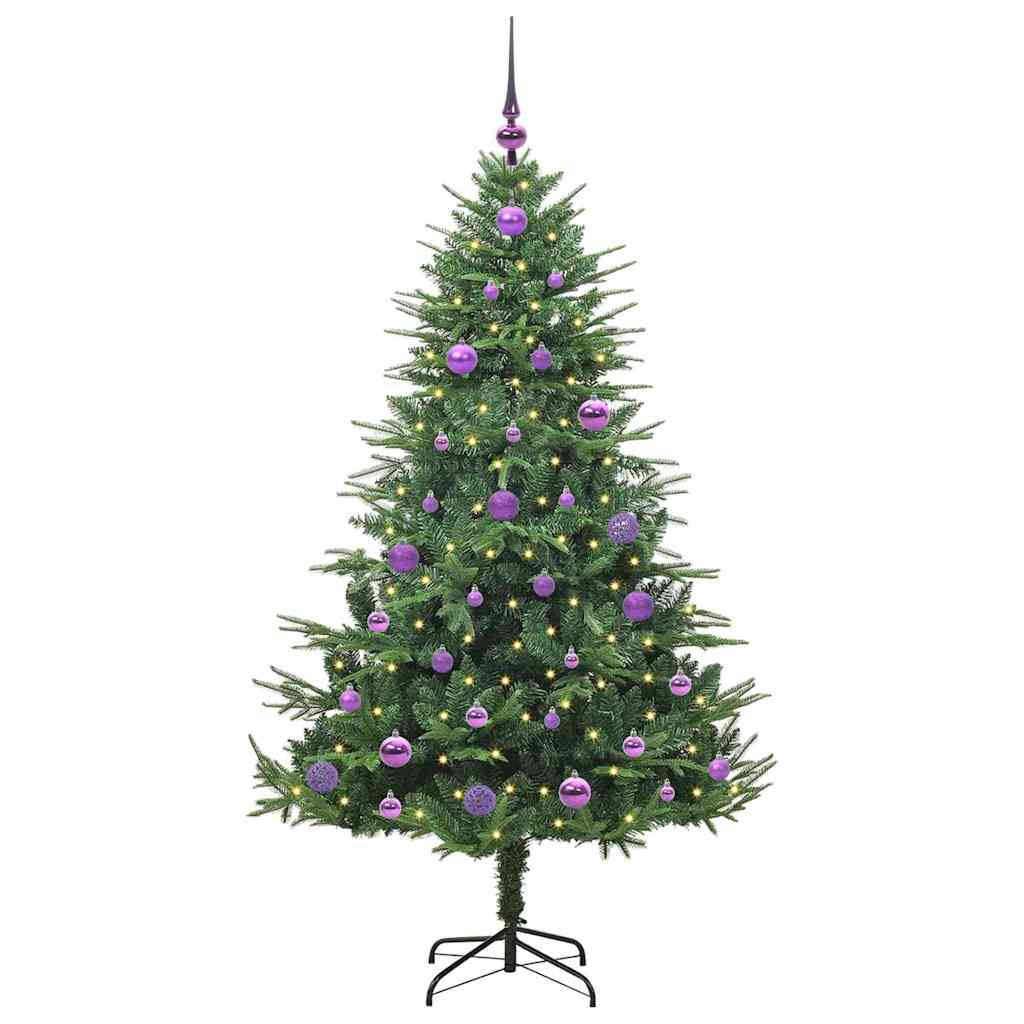 vidaXL Artificial Pre-lit Christmas Tree with Ball Set Green 150 cm