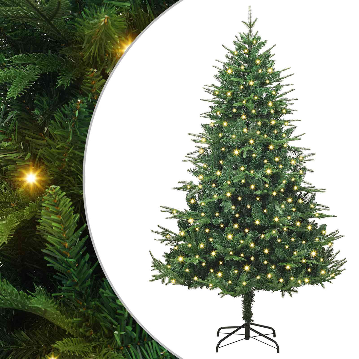 vidaXL Artificial Pre-lit Christmas Tree 300 LEDs Warm White