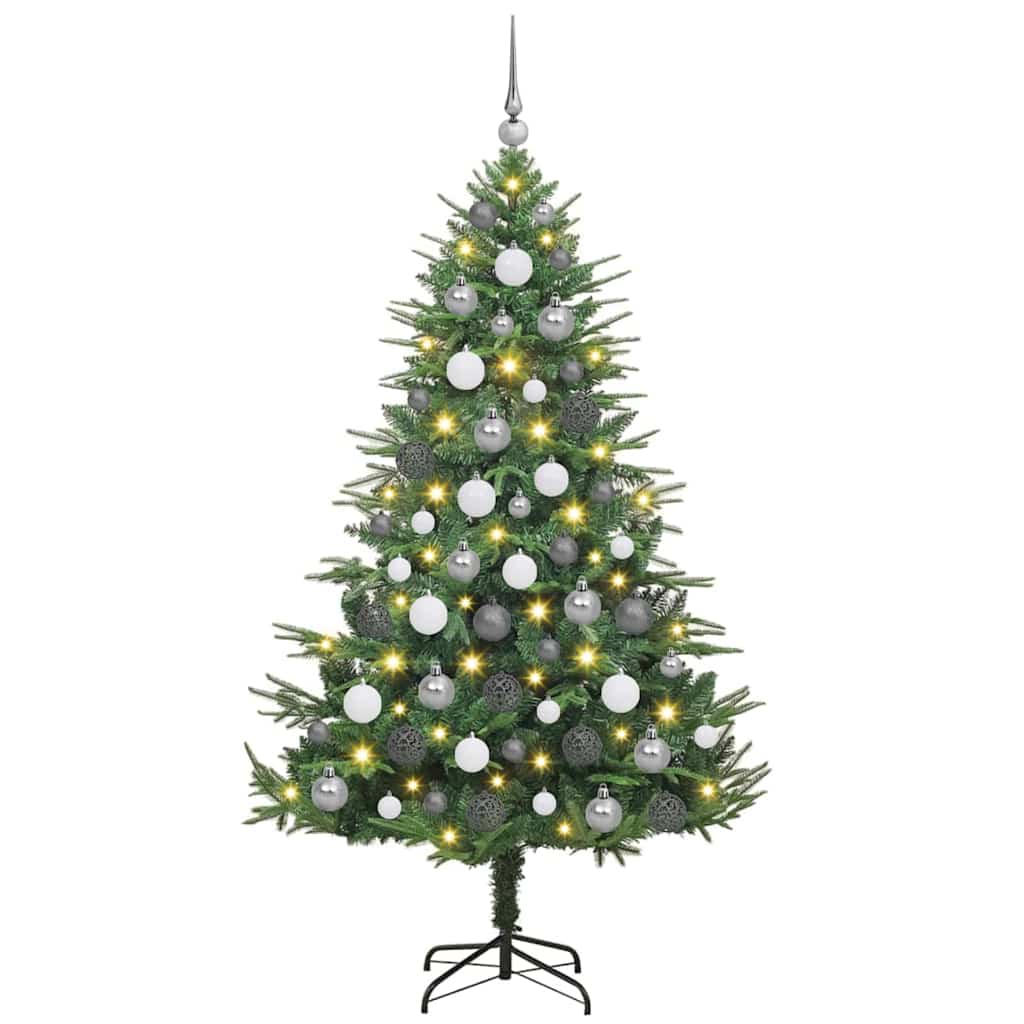 vidaXL Artificial Pre-lit Christmas Tree with Ball Set Green 180 cm