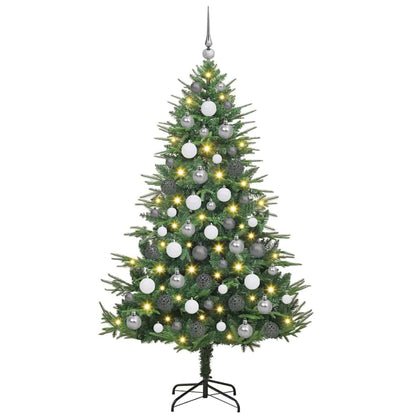 vidaXL Artificial Pre-lit Christmas Tree with Ball Set Green 180 cm