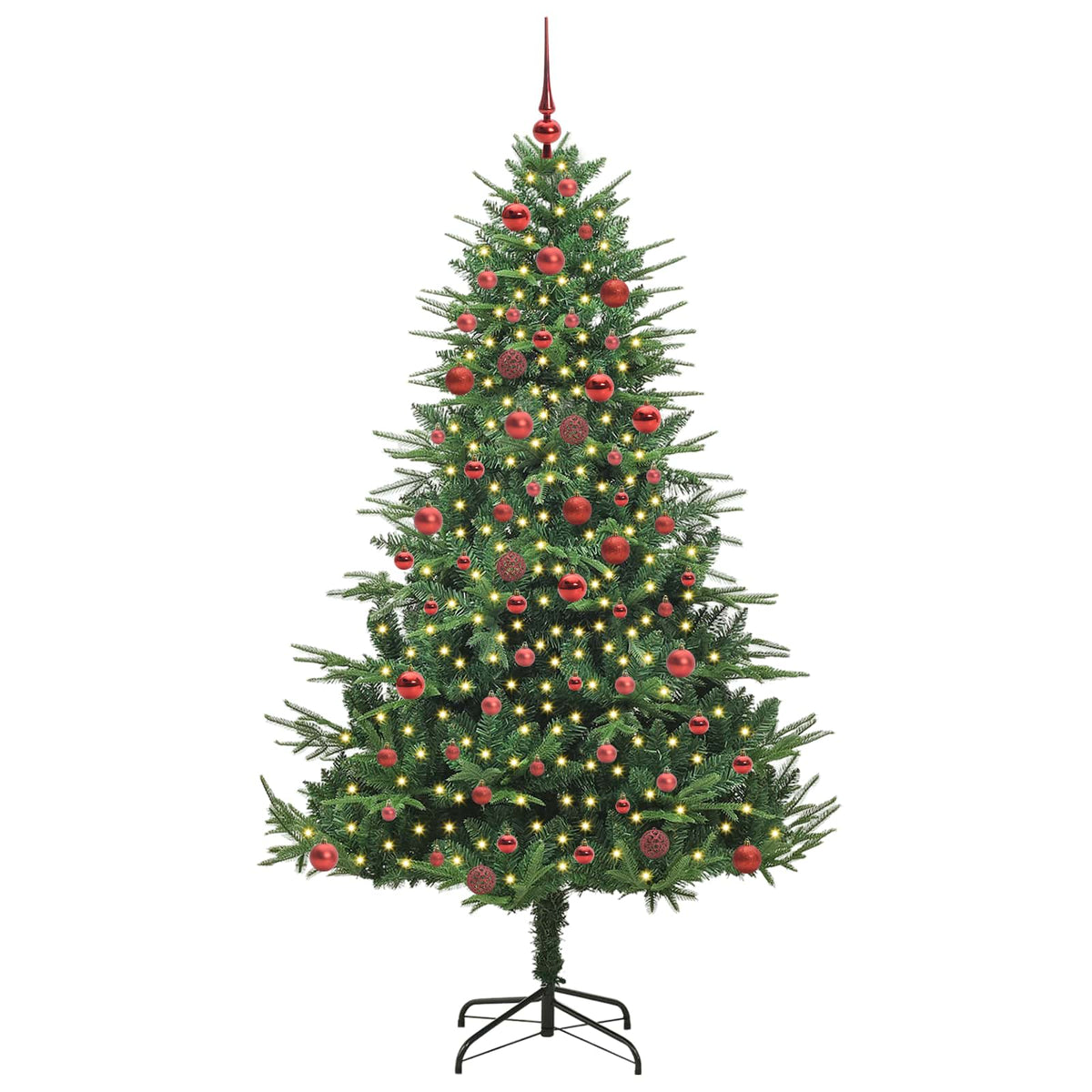 vidaXL Artificial Pre-lit Christmas Tree with Ball Set Green 180 cm