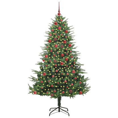 vidaXL Artificial Pre-lit Christmas Tree with Ball Set Green 180 cm