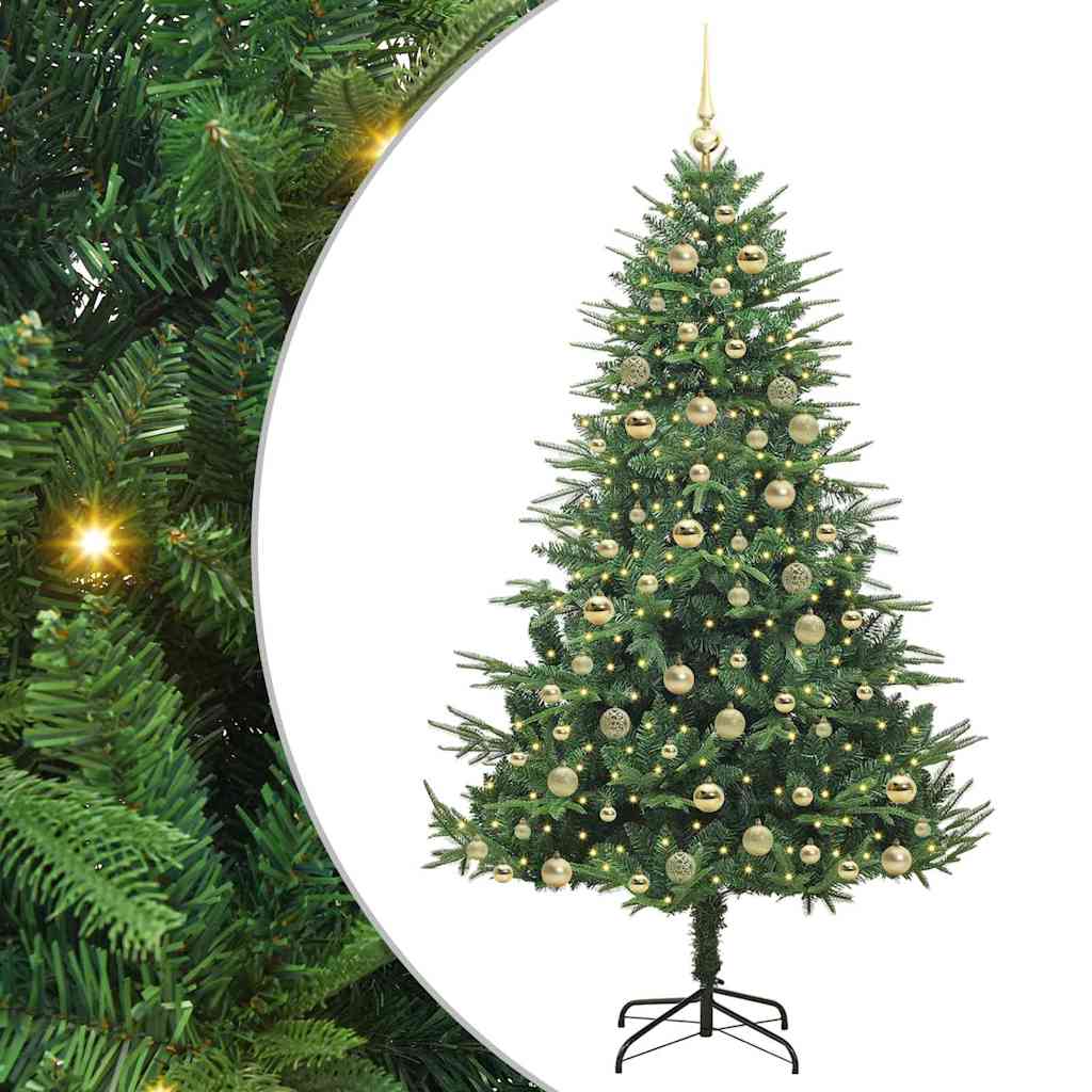 vidaXL Artificial Pre-lit Christmas Tree with Ball Set Green 180 cm