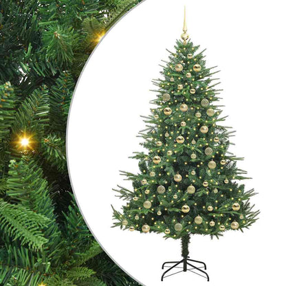vidaXL Artificial Pre-lit Christmas Tree with Ball Set Green 180 cm